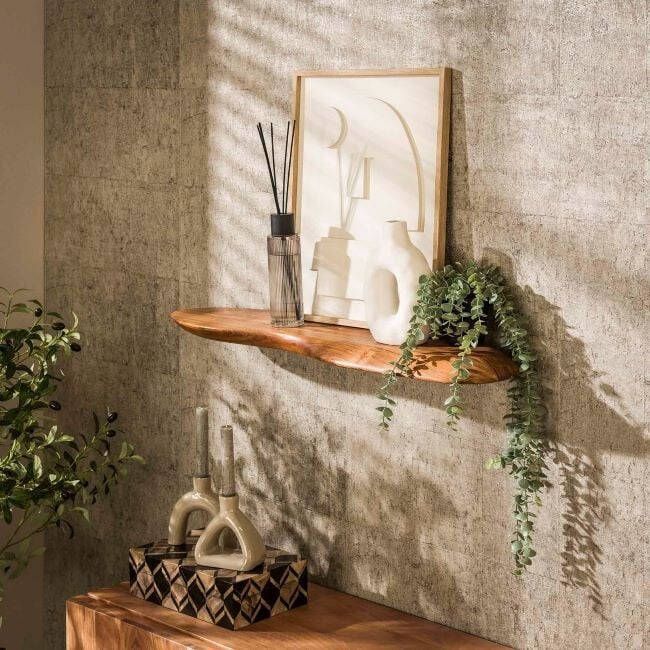 BelaLuz Wandplank Veda 90 cm Massief acacia naturel