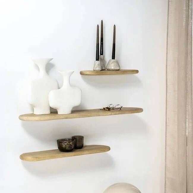 By Boo Wandplank Tre 3-set natural