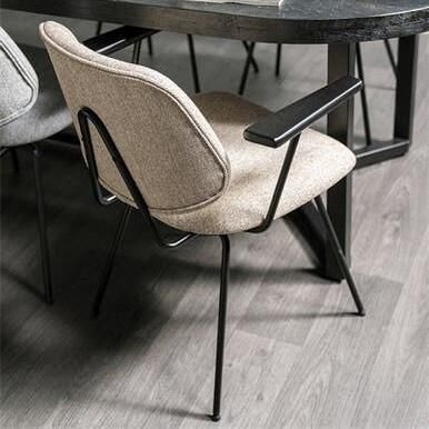 Eleonora | Stoel Lynn met arml beige | Zitmeubels eetkamer | Armstoel - Foto 3