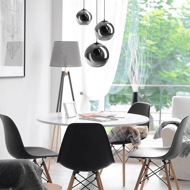 ETH verlichting | ETH Orb Hanglamp TRIO 3x E27 Smoke mirror Glas 20-25-30cm Zwart | Woonaccessoires | Hanglamp