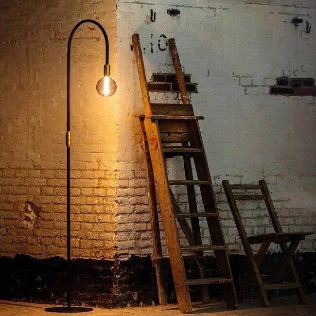 ETH verlichting | Pike Vloerlamp 1x E27 Zwart Messing | Woonaccessoires | Vloerlamp