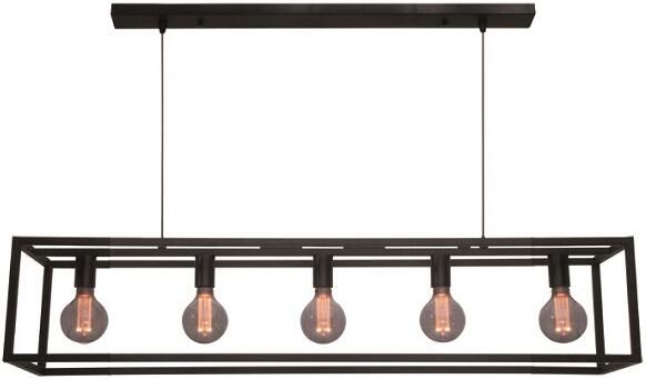 Freelight Hanglamp Esteso 5 lichts L 120 cm B 25 cm zwart