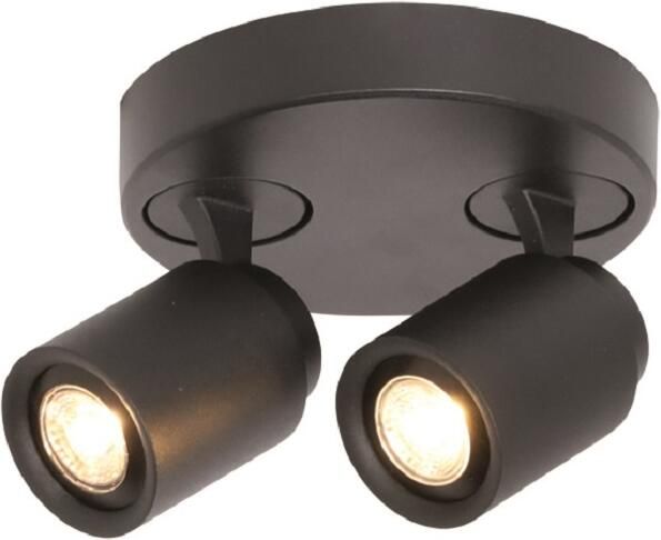 Freelight 2-lichts opbouwspot Razza rond GU-10 zwart