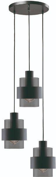 Freelight Hanglamp Chiasso 3-lichts smoke getrapt