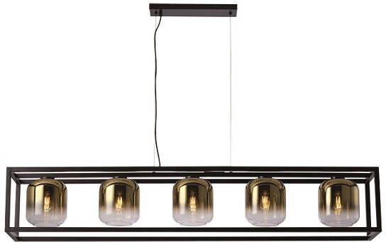 Freelight Hanglamp Dentro 5-lichts goud glas