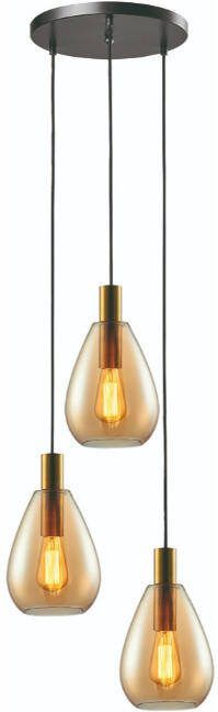 Freelight Hanglamp Dorato 3-lichts goud getrapt