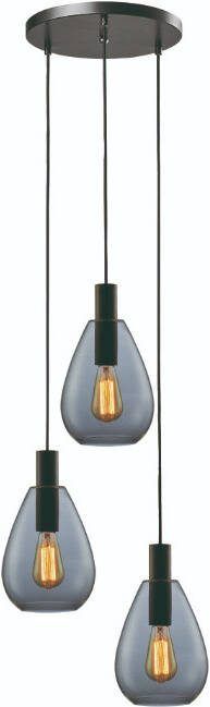 Freelight Hanglamp Dorato 3-lichts smoke getrapt