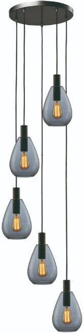 Freelight Hanglamp Dorato 5-lichts smoke getrapt