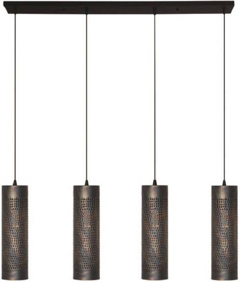 Freelight Hanglamp Forato 4 lichts L 120 cm bruin zwart