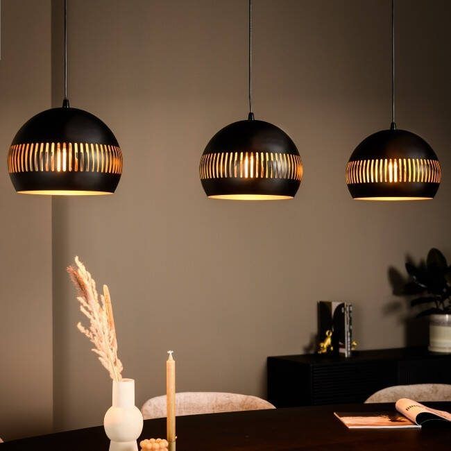 Freelight Hanglamp Globo 3-lichts zwart