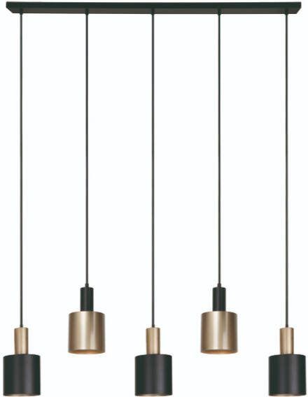 Freelight Hanglamp Trofeo 5-lichts goud zwart