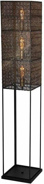 Freelight Vloerlamp Avola 3-lichts zwart met goud