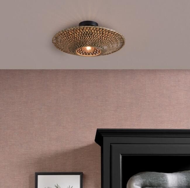 GOOD&MOJO Good & Mojo Plafondlamp BALI Bamboe Product Grootte: Small Product Met gloeilamp: Nee
