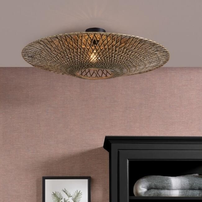 GOOD&MOJO Good & Mojo Plafondlamp BALI Bamboe Product Grootte: Large Product Met gloeilamp: Nee