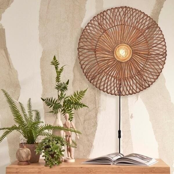 GOOD&MOJO Wandlamp Zanzibar Rotan 55cm Naturel - Foto 2