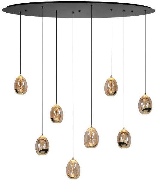 Highlight Hanglamp Golden Egg 8-lichts goud ovaal