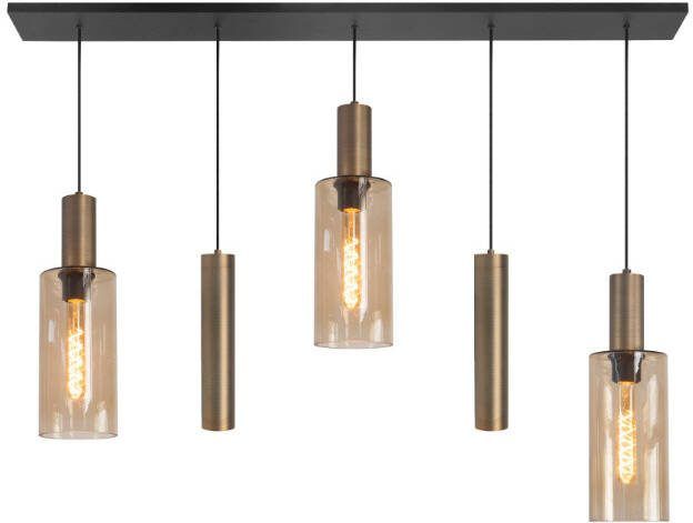 Highlight Hanglamp Perugia 5-lichts brons met kokers