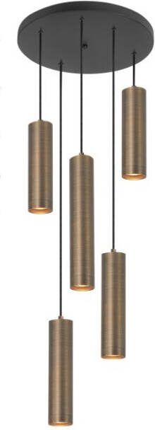 Highlight Hanglamp Perugia 5 lichts rond brons