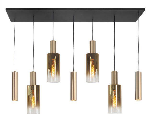 Highlight Hanglamp Perugia 7-lichts goud met kokers