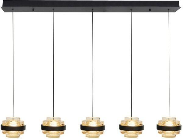Highlight Hanglamp Dynasty 5 lichts L 105 cm champagne-zwart