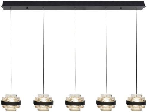 Highlight Hanglamp Dynasty 5 lichts L 105 cm clear-zwart