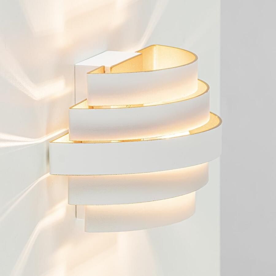 Highlight Wandlamp Scudo B 20 cm wit goud