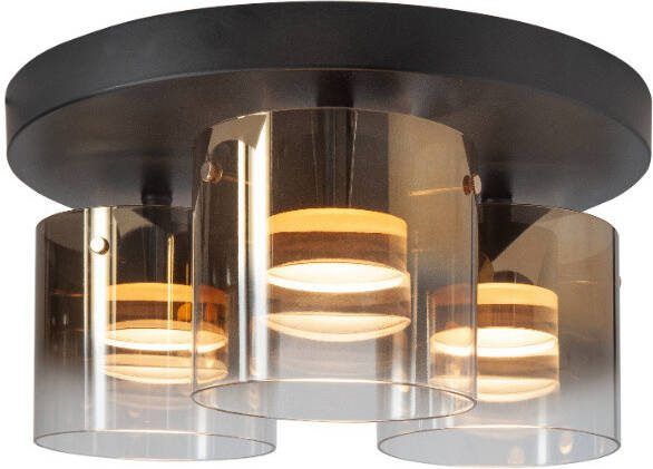 Highlight Plafondlamp Salerno 3 lichts goud glas