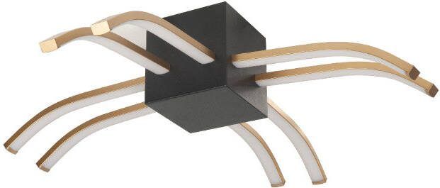 Highlight Plafondlamp Spider 8 lichts zwart goud