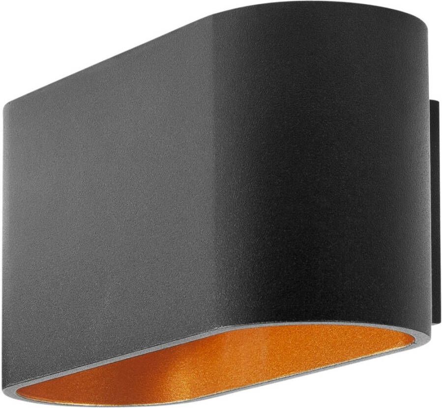 Highlight Wandlamp Oval zwart&goud 16 cm
