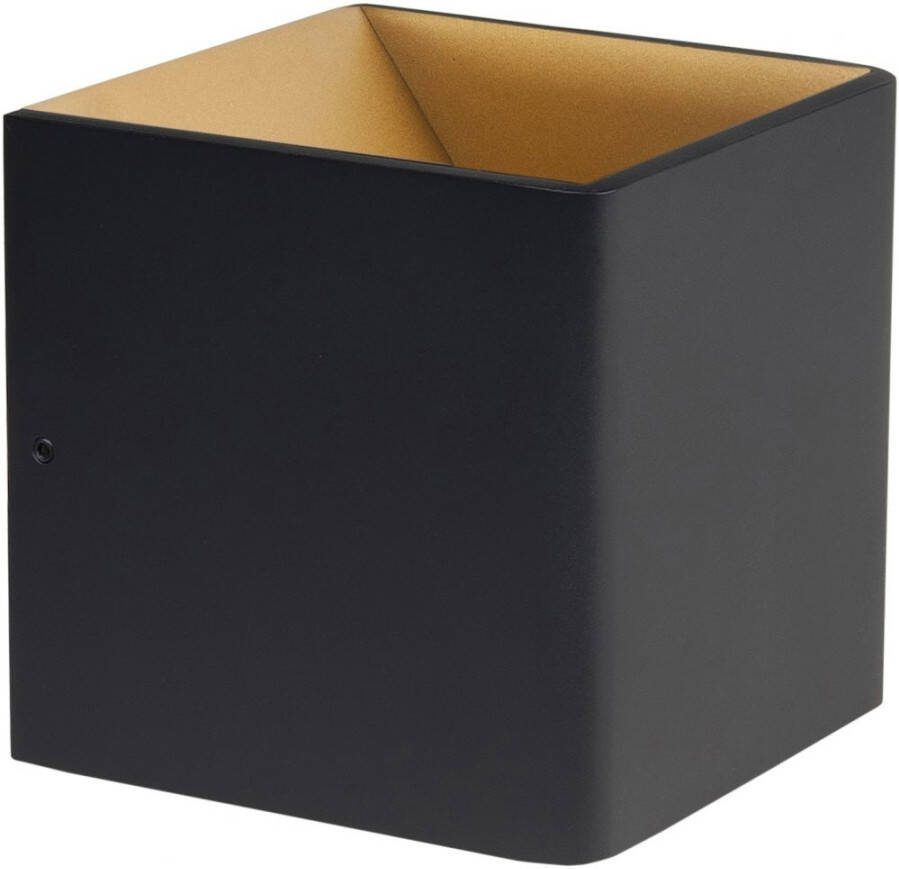Highlight Wandlamp Stretto 6 Watt 10x10 cm zwart goud