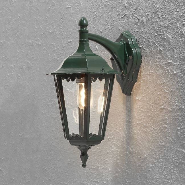 Konstsmide Wandlamp Firenze Certaldo groen buitenlamp 7212-600 zeskant hangend
