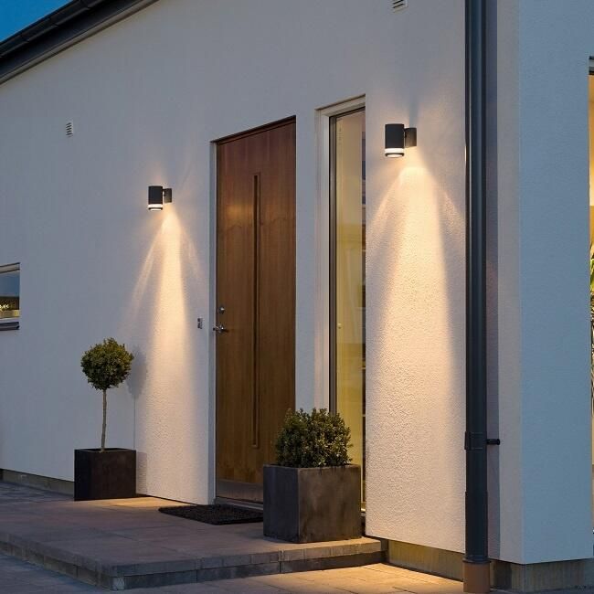 Konst Smide Konstsmide 7511 Wandlamp Modena wandspot neerw triade-strip 230V GU10 matzwart