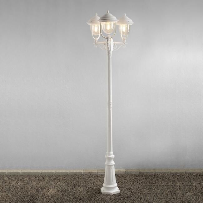 Konstsmide Lantaarnpaal Parma Zibello wit klassieke tuinverlichting 7227-250
