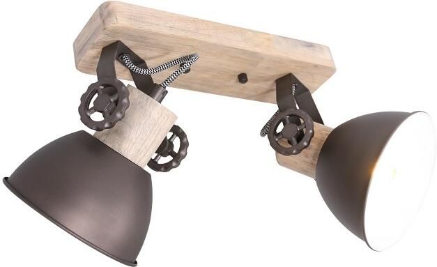 Mexlite Gearwood Opbouwspot Antraciet Tweelichts