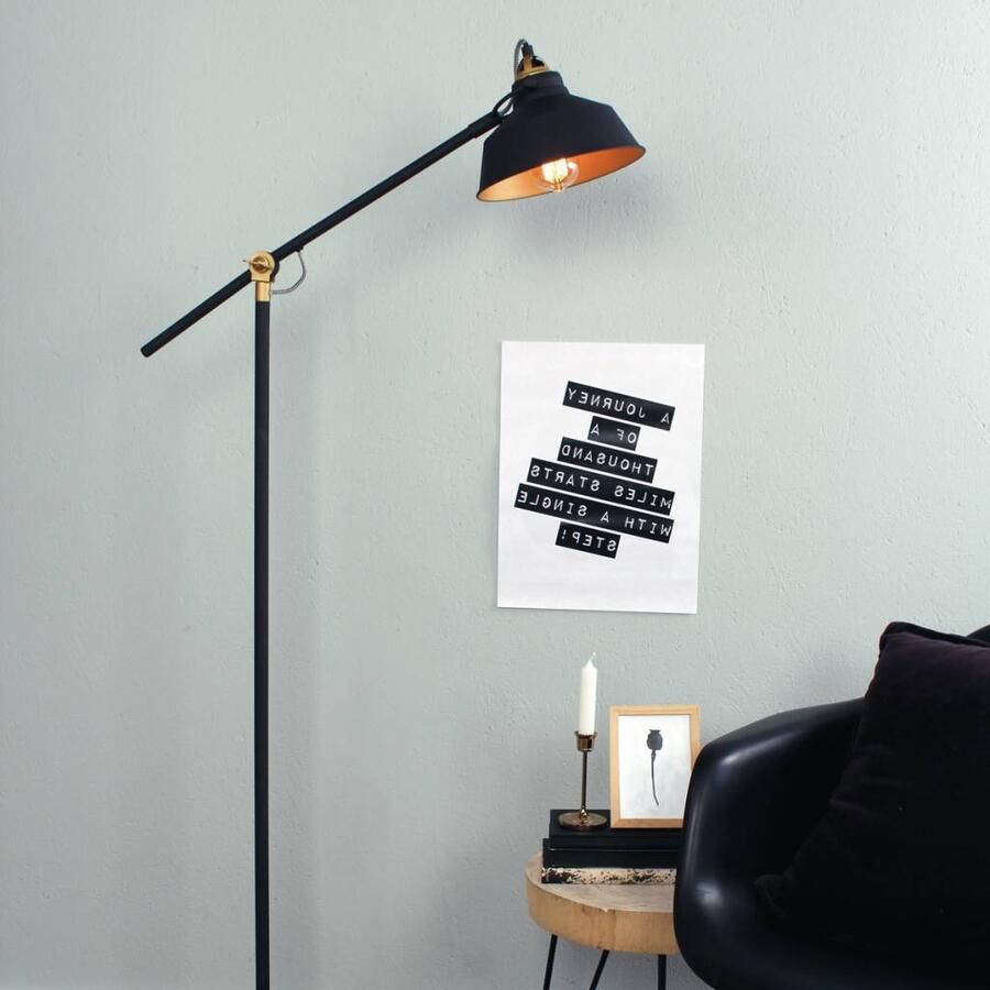 Mexlite Vloerlamp Nove Zwart Goud E27 Fitting 40W max. 1322ZW - Foto 2