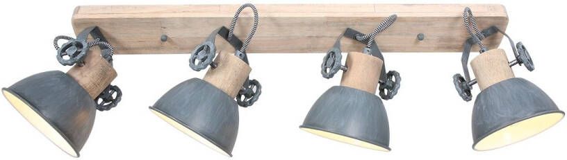Mexlite Opbouwspot Gearwood 4-lichts grijs