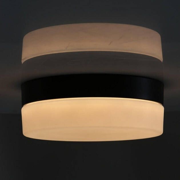 Mexlite Plafondlamp Ikaro rond zwart 30 cm