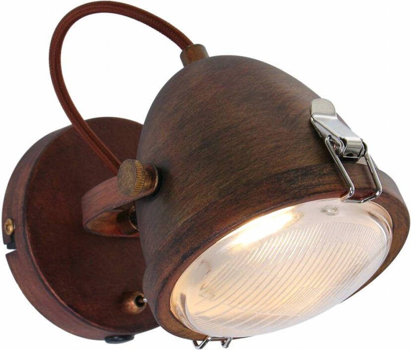 Mexlite Wandlamp Dex 1-lichts Bruin