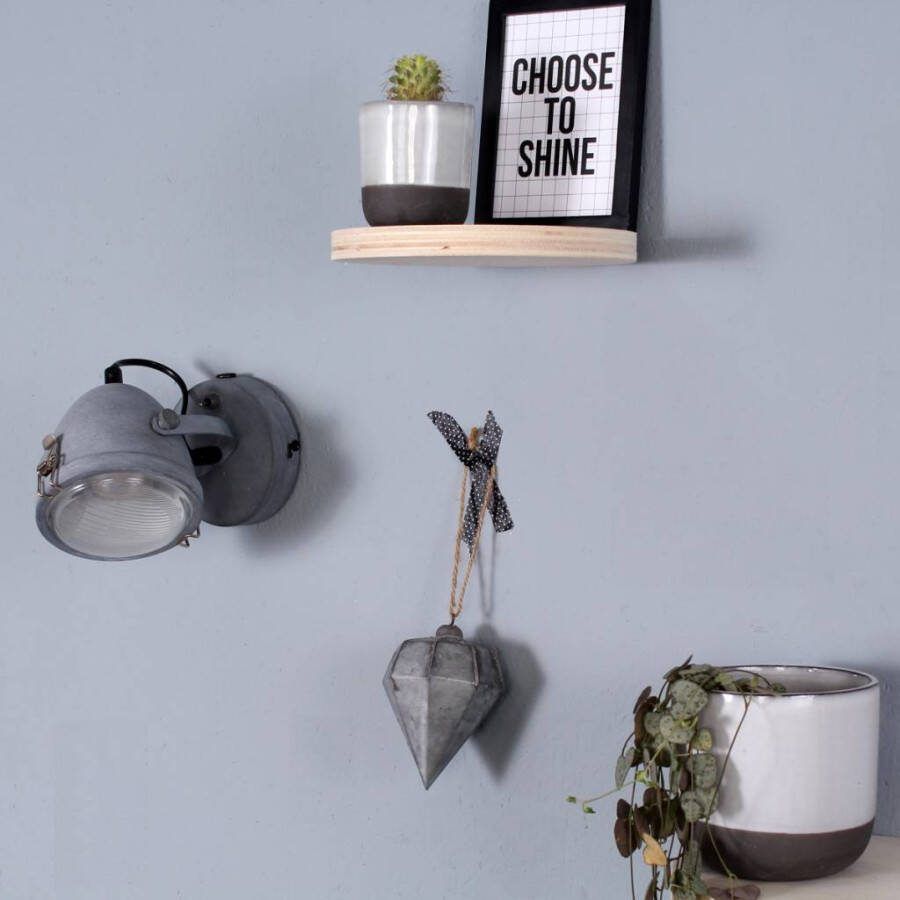 Mexlite Wandlamp Dex 1-lichts Grijs