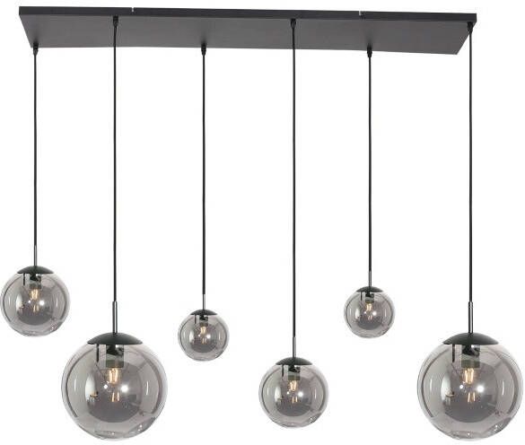 Steinhauer Hanglamp bollique L 120 cm B 25 cm 6 lichts 3499 zwart
