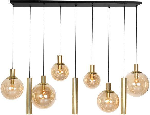 Steinhauer Hanglamp bollique L 140 cm B 25 cm 9 lichts 3799 messing