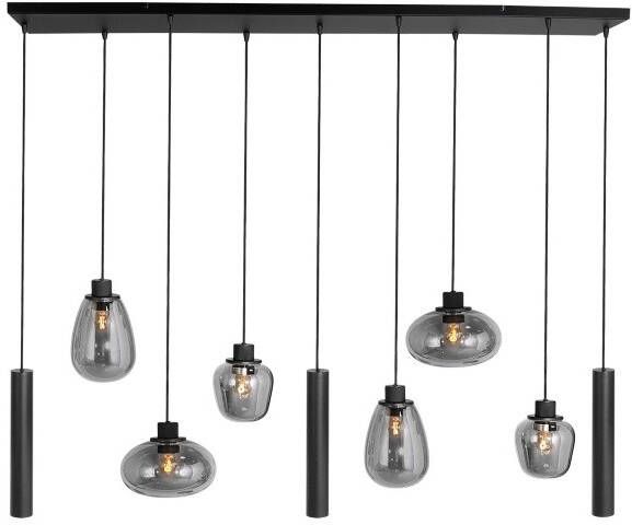 Steinhauer Hanglamp reflexion L 140 cm B 25 cm 9 lichts 3796 zwart