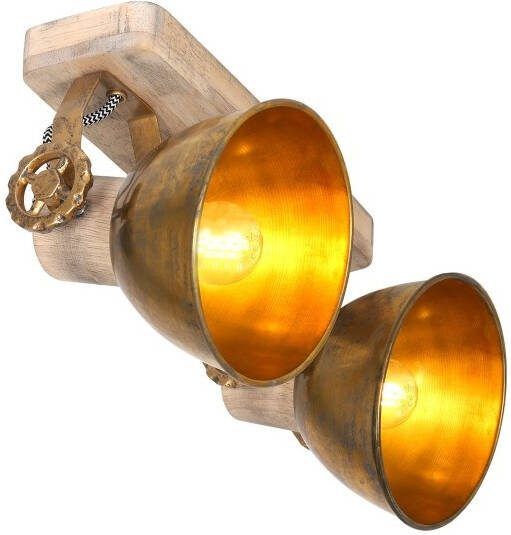 Steinhauer Opbouwspot Gearwood 2-lichts brons