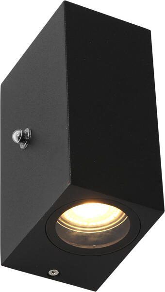 Steinhauer Buiten wandlamp Logan 2lichts 4W vierkant zwart incl. sensor