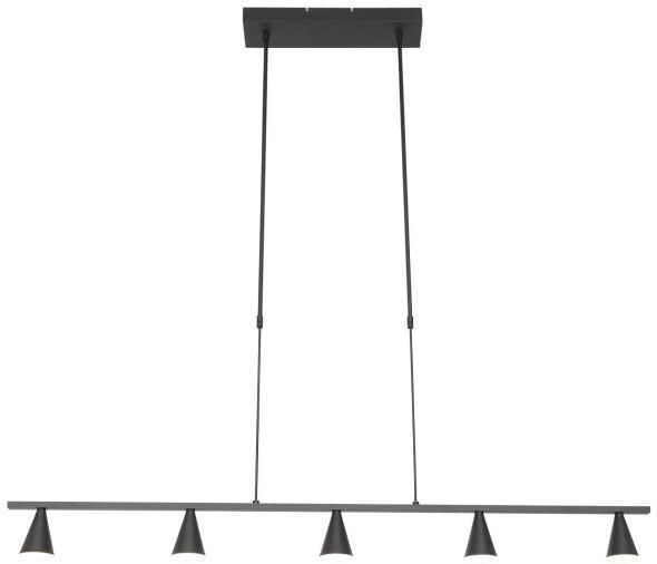 Steinhauer Hanglamp Vortex 5 lichts L 120 cm zwart