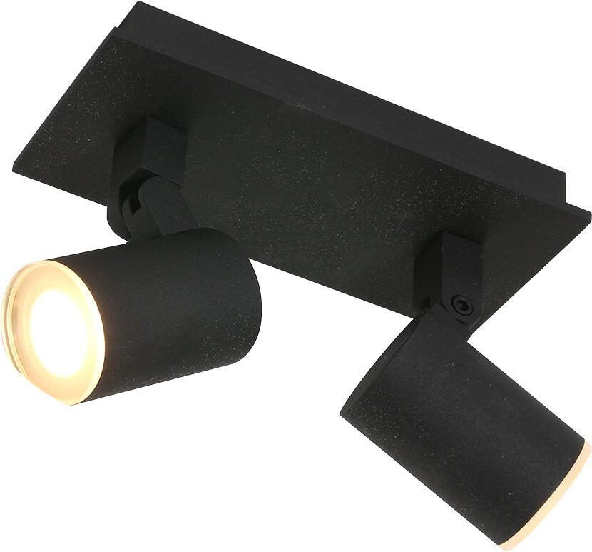 Steinhauer Opbouwspot Points Noirs 2-lichts IP44 Zwart