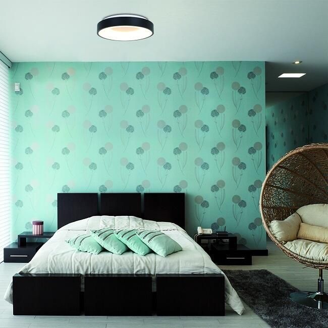 Steinhauer Ringlede plafondlamp zwart ingebouwd LED 2700K