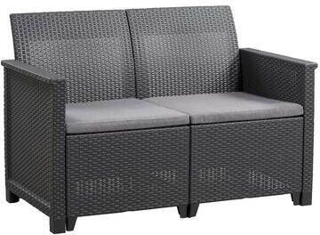 Allibert/Keter 2zits loungebank Emma antraciet 74x113x65 cm Leen