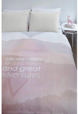 Ambiante dekbedovertrek Good Friends beige 200x200 220 cm Leen Bakker