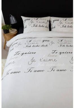 Ambiante dekbedovertrek Love Language beige 240x200 220 Leen Bakker
